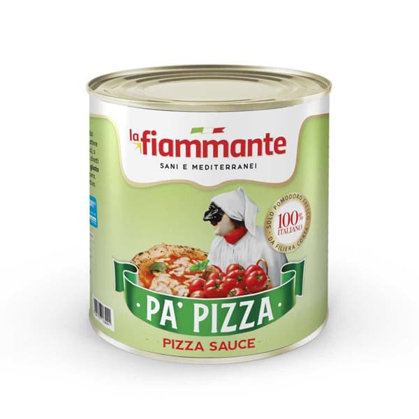 Pizza TomantenSaus 'Pa' Pizza' in groot blik van 2.5Kg van La Fiammante.