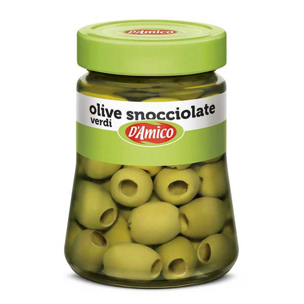 D'AMICO | Olive Snocciolate (Groene Olijven zonder Pit) | 290g