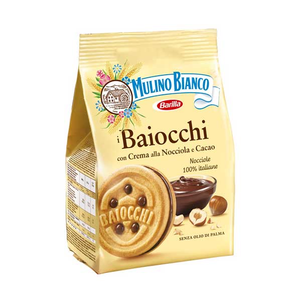 MULINO BIANCO | Baiocchi con Crema alla Nocciola e Cacao | 260g