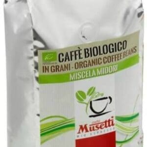 MUSETTI | Caffè Organic Biologico 100% Arabica Miscella Midori | Bonen | 1 Kg