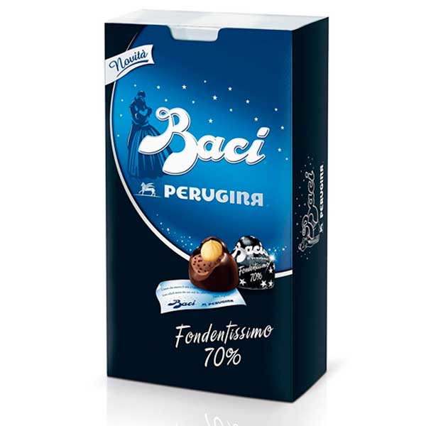 Perugina's Baci Fondente 70% - 200g doosje vol intense donkere chocolade