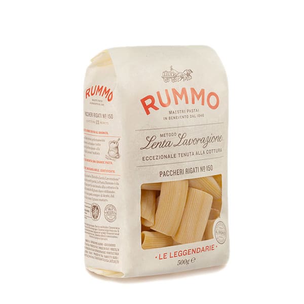 Rummo Paccheri Rigati nr 150 - Grote buisvormige pasta met ribbels voor rijkelijke gerechten