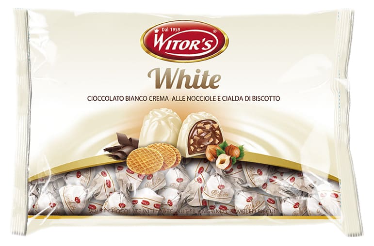 Witor's | White - Cioccolato Bianco Crema alle Nocciole e Cialda di Biscotto | 1Kg