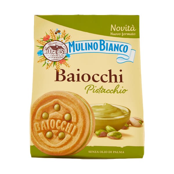Baiocchi met Pistache Crème van Mulino Bianco 240g verpakking